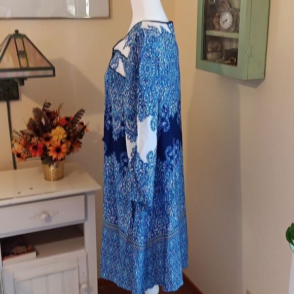 NWT Caribbean Joe Blue/White Coastal Dress - Picture 6 of 12